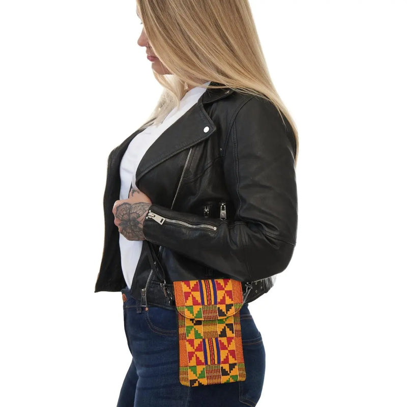 Kente cloth cell wallet Printify