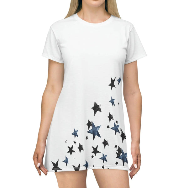 Faded stars T-Shirt Dress Printify