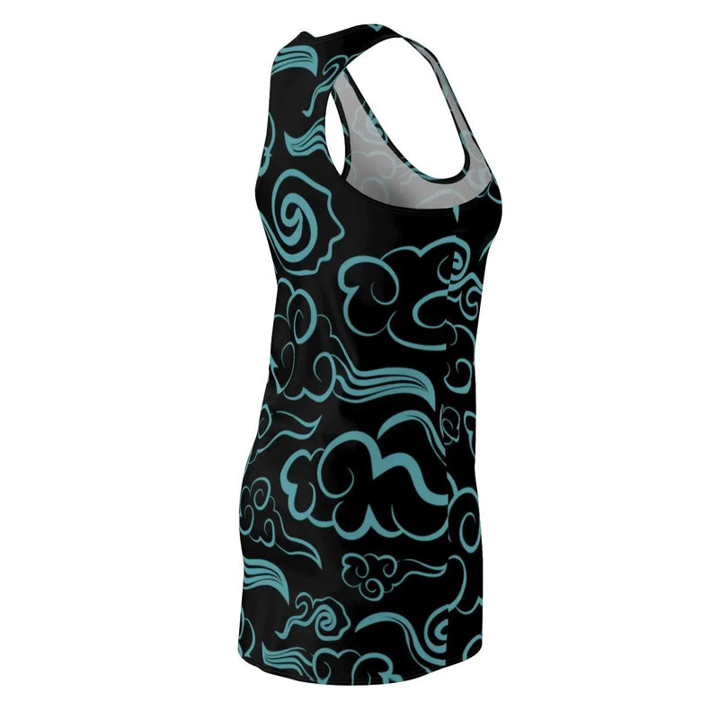 Swirling clouds razer back tank dress Printify