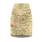 Splattered rose Pencil Skirt Printify