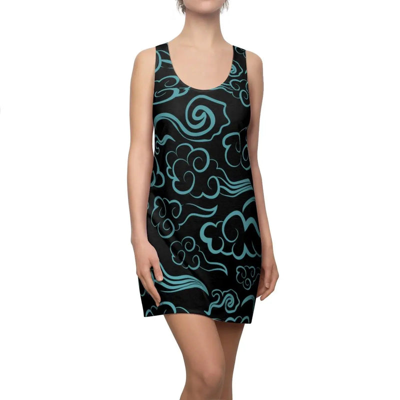 Swirling clouds razer back tank dress Printify