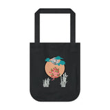 snake in moon canvas tote bag Printify