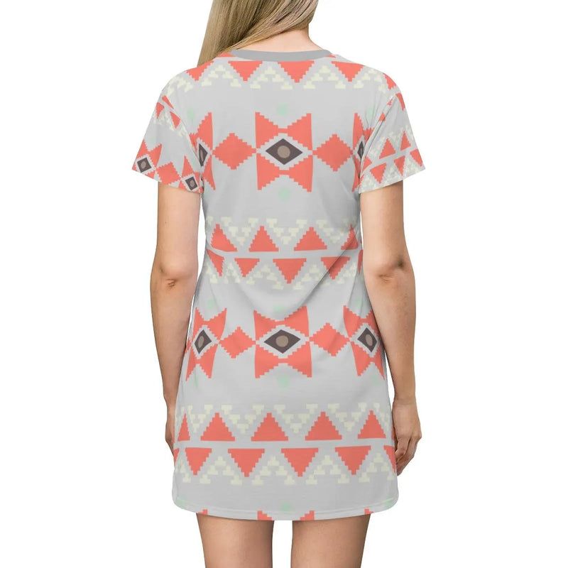 Folk Aztec t shirt dress Printify