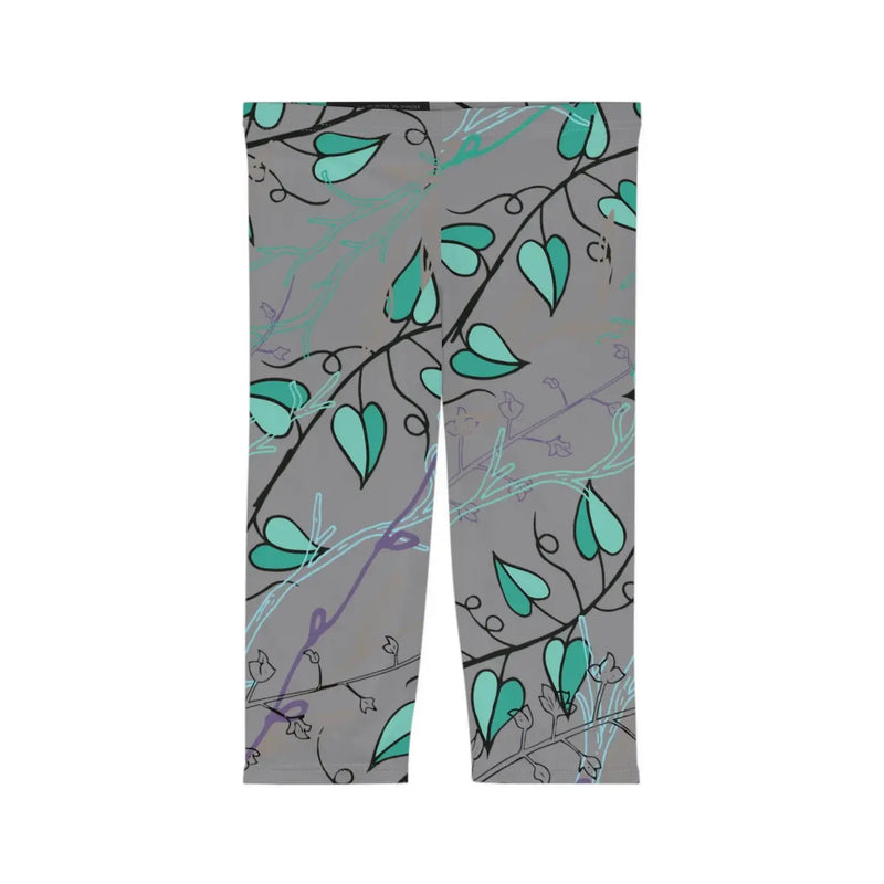 Blue vine capri leggins Printify