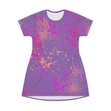 Paint splat magenta T dress Printify