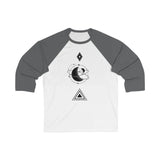 Women's Black crescent moon Baseball Tee Printify