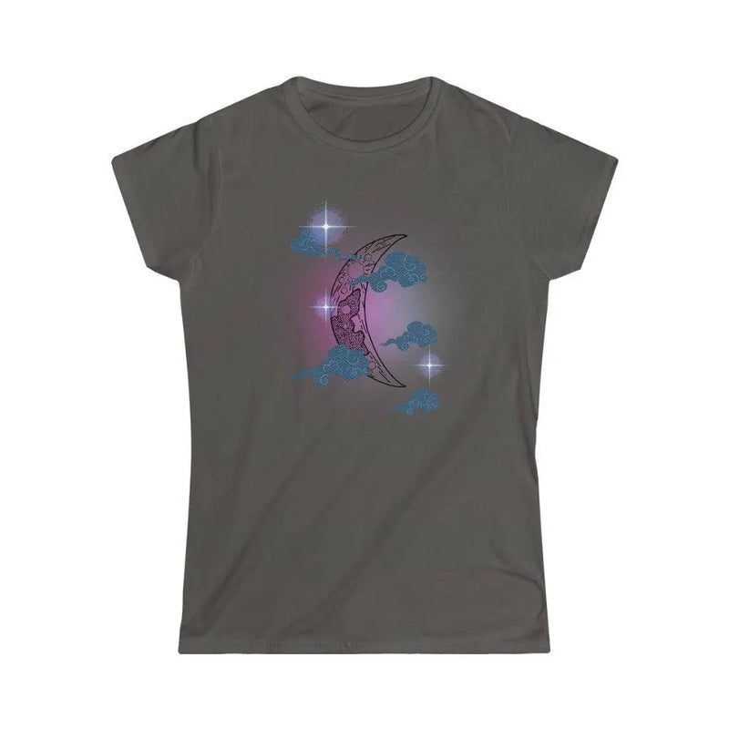 purple crescent moon slim T Printify