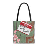 Chocolate Sushie Graphics name tag Tote Printify