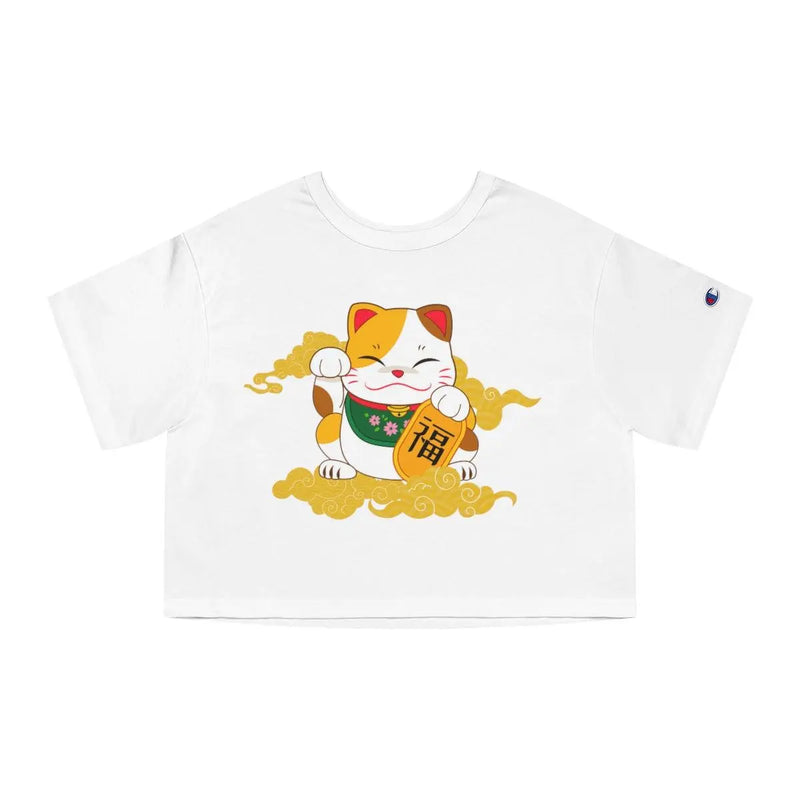 Good fortune kitty crop T Printify