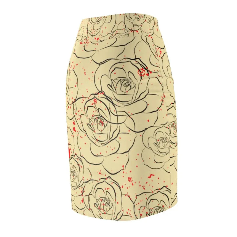 Splattered rose Pencil Skirt Printify