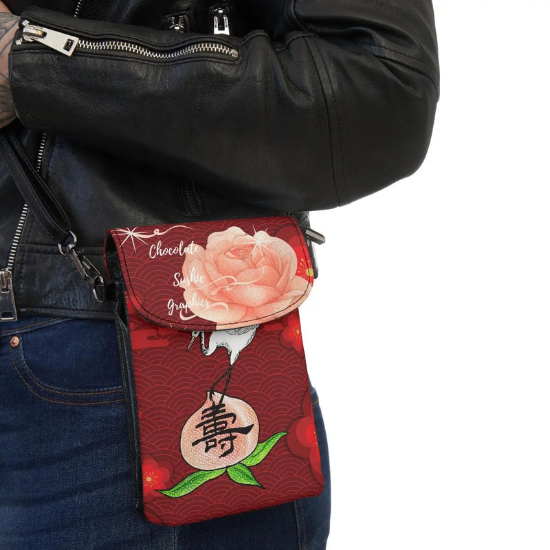 Longevity Peach cell phone wallet Printify