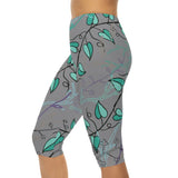 Blue vine capri leggins Printify