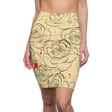 Splattered rose Pencil Skirt Printify