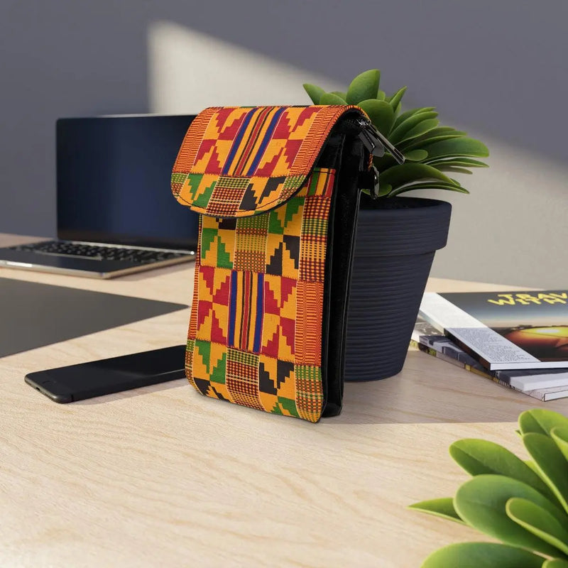 Kente cloth cell wallet Printify