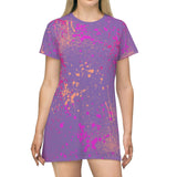 Paint splat magenta T dress Printify