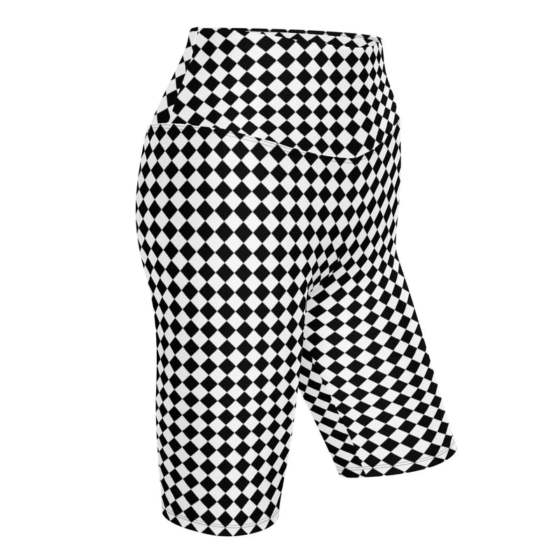 Checkerboard Biker Shorts Chocolate Sushie Graphics