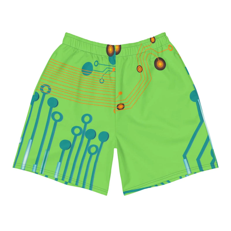 Neon circuits long shorts Chocolate Sushie Graphics