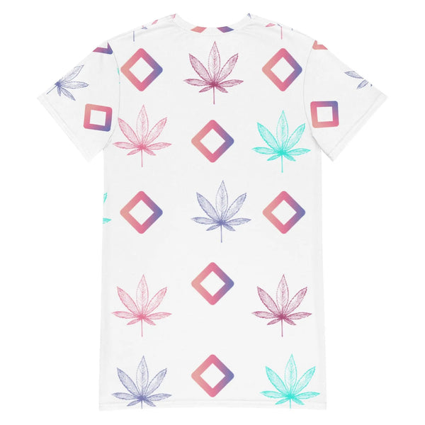 Gradient Cannabis T-shirt dress Chocolate Sushie Graphics