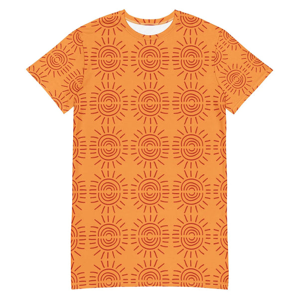 Tribal sun T-shirt dress Chocolate Sushie Graphics