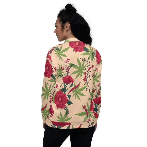 Cannabis Boquet bomber jacket Chocolate Sushie Graphics