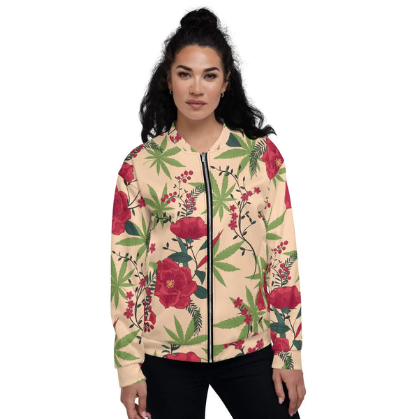 Cannabis Boquet bomber jacket Chocolate Sushie Graphics