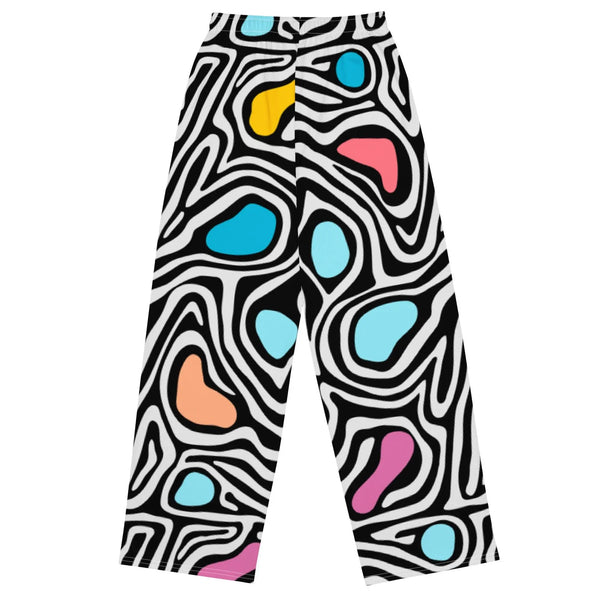 zebra swirl wide leg pants Chocolate Sushie Graphics