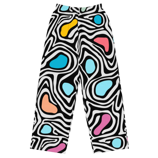 zebra swirl wide leg pants Chocolate Sushie Graphics