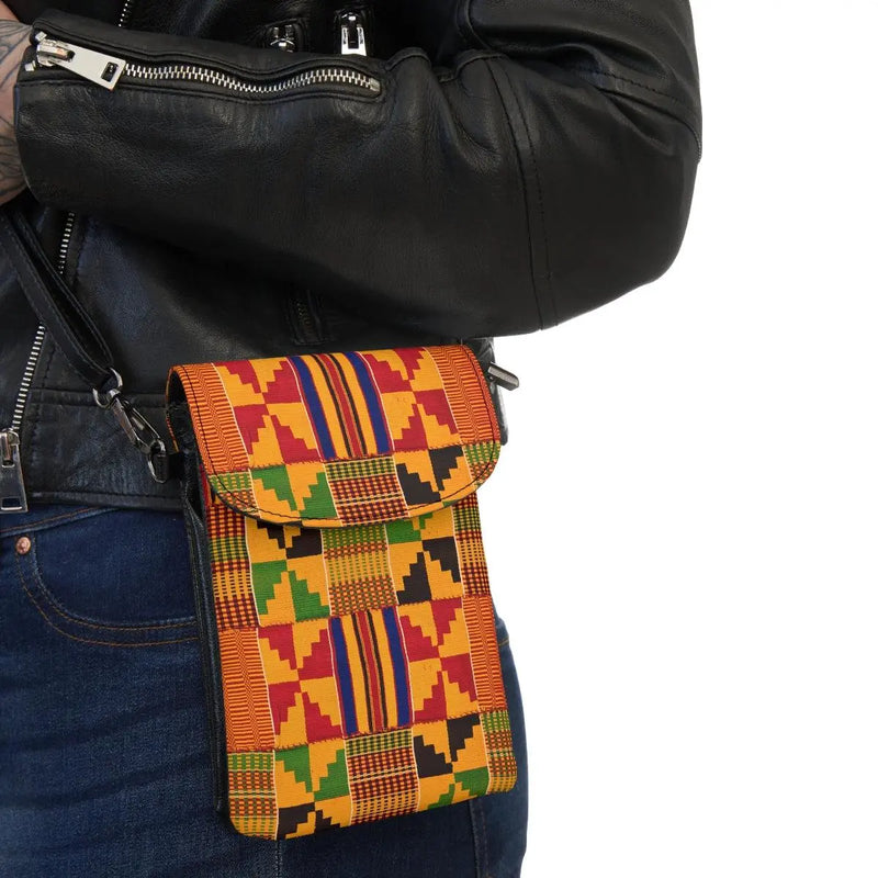 Kente cloth cell wallet Printify