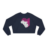 Heart print crop sweatshirt Printify