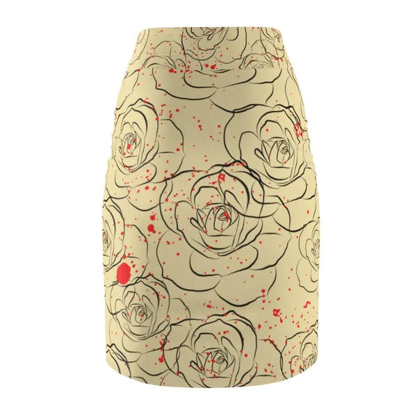 Splattered rose Pencil Skirt Printify