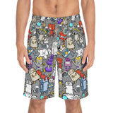 Robo Frenzy Board Shorts Printify