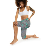 Blue vine capri leggins Printify