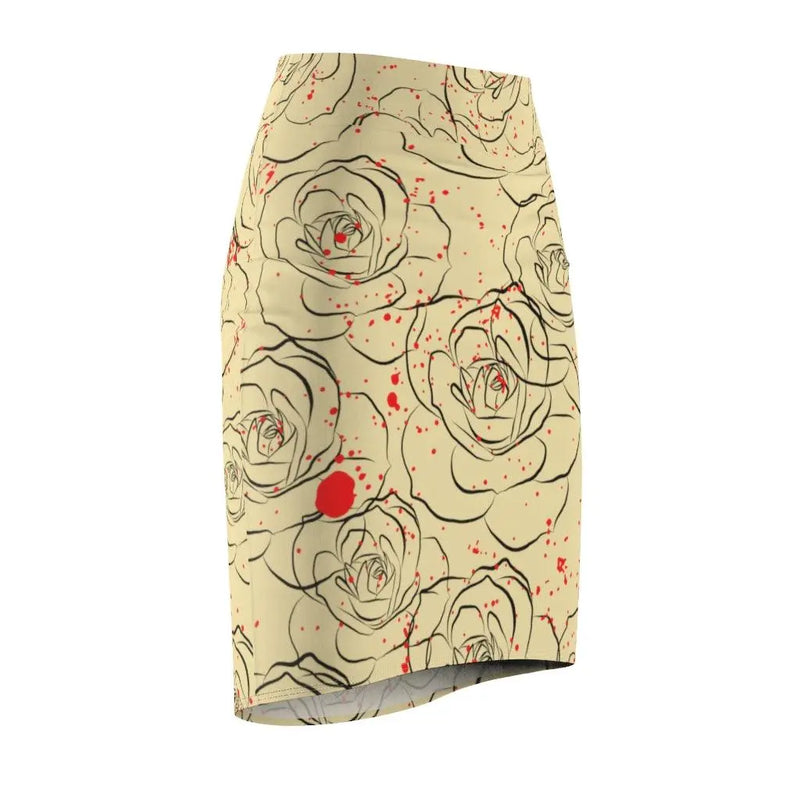 Splattered rose Pencil Skirt Printify