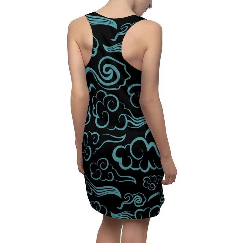 Swirling clouds razer back tank dress Printify