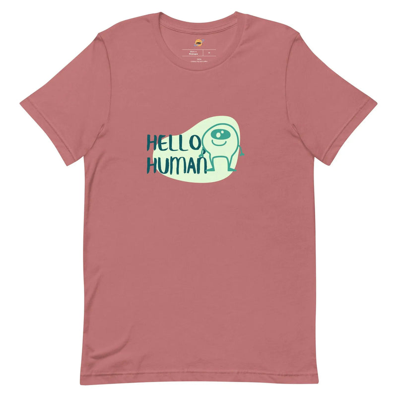 Hello human tee Chocolate Sushie Graphics