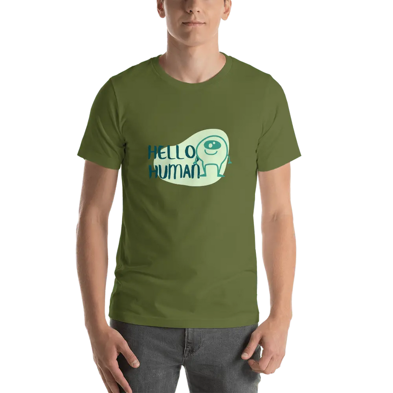 Hello human tee Chocolate Sushie Graphics